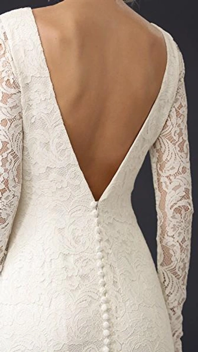 Theia Nicole Lace Gown In Ivory
