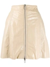 Drome Zipped Leather A-line Skirt In Neutrals