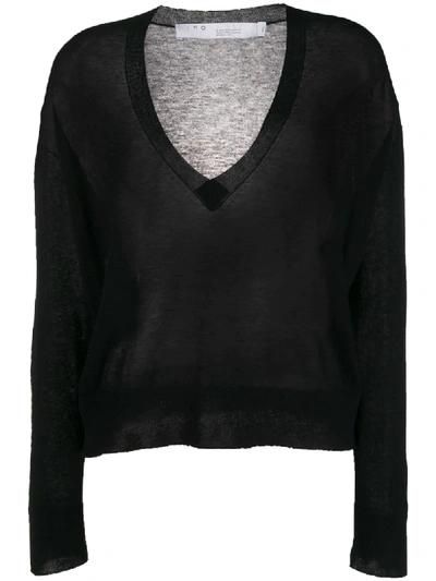 Iro Deep V-neck Sweater In Black