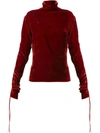 ANDREA YA'AQOV RUCHED SLEEVE TURTLENECK JUMPER