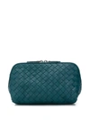 Bottega Veneta Intrecciato Weave Make Up Bag In Green