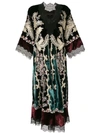 Biyan Embroidered Velvet Dress In Black