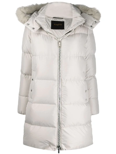 Moorer Hooded Down Coat In Avorio