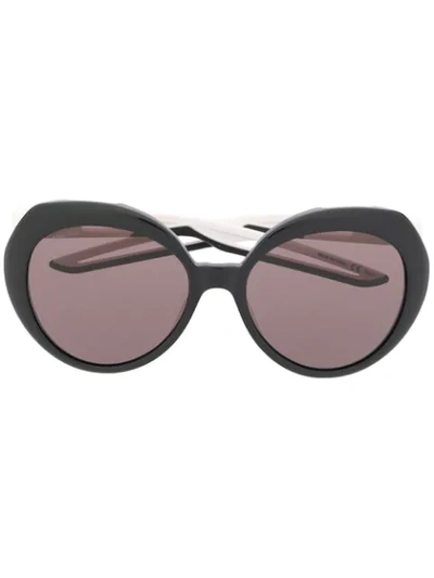 Balenciaga Hybrid Round-frame Sunglasses In Black