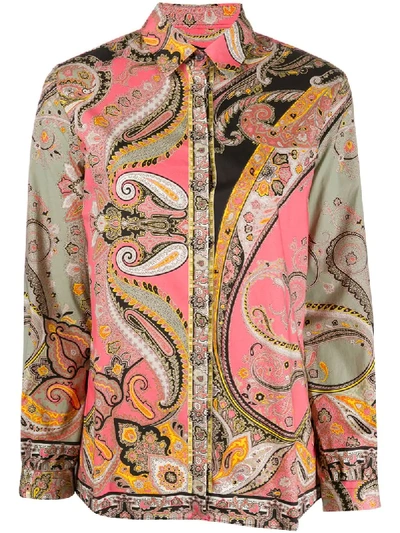 Etro Paisley-printed Stretch-cotton Shirt In Multi