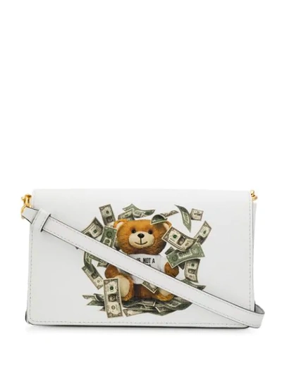 Moschino Cash Teddy单肩包 In 3001 Fantasy White