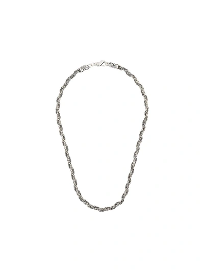 Emanuele Bicocchi Diamond Cut Braided Necklace In Silver