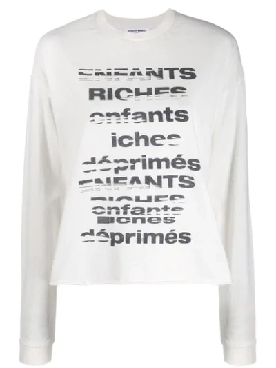 Enfants Riches Deprimes Tv Static Relaxed-fit Sweatshirt In White