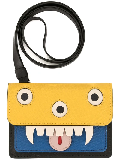 Marni Monster Neck Strap Wallet In Yellow