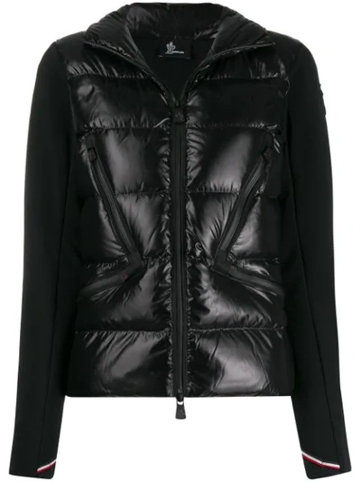 Moncler Bi-material Zipped Jacket In 999 Black