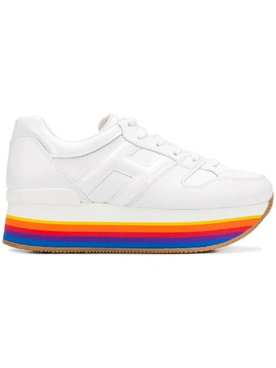 Hogan H421 Rainbow Sneakers In White