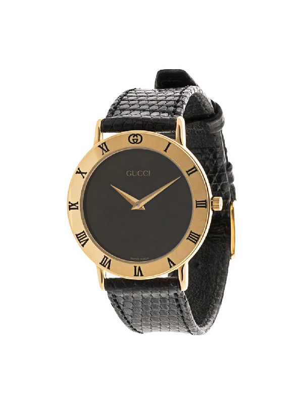 Pre-Owned Gucci 3000 2 M Quartz Wrist Watch In Black | ModeSens