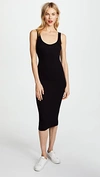 Enza Costa Silk Rib Ankle Length Tank Dress In Black | ModeSens