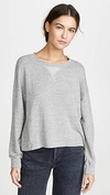 Splendid Essential Active Marathon Heathered Sweatshirt In Heather Grey