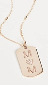 ZOË CHICCO 14K GOLD SMALL DOG TAG ENGRAVED NECKLACE