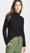 Bop Basics Wide Rib Turtleneck Sweater In Black