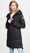Canada Goose Alliston Padded Drawstring-hood Shell-down Coat In Black