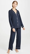 Eberjey Gisele Stretch-modal Jersey Pajama Set In Navy/ivory