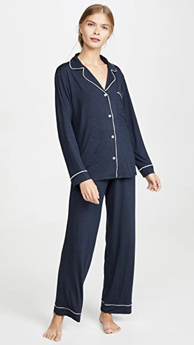 Eberjey Gisele Stretch-modal Jersey Pyjama Set In Navy Ivory