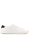 SAINT LAURENT ANDY LOW TOP LEATHER SNEAKERS