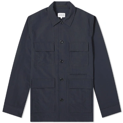 Norse Projects Kyle Pocket Overshirt In Blue