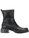 LIU •JO STUDDED HEEL ANKLE BOOTS