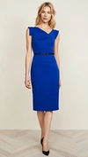 BLACK HALO JACKIE O BELTED DRESS COBALT,BLACK30015