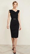 BLACK HALO JACKIE O BELTED DRESS BLACK,BLACK30015