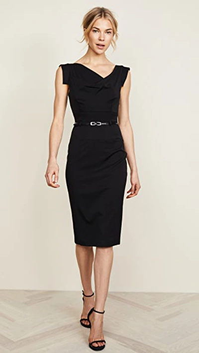 BLACK HALO JACKIE O BELTED DRESS BLACK,BLACK30015