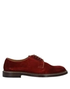 DOUCAL'S DOUCAL'S MAN LACE-UP SHOES RED SIZE 8 SOFT LEATHER,11551305GP 13