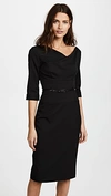 BLACK HALO 3/4 SLEEVE JACKIE O DRESS BLACK,BLACK30132