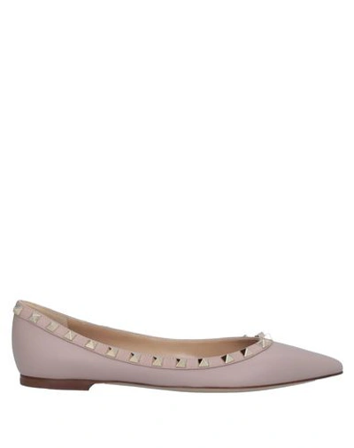 Valentino Ballet Flats In Dove Grey