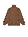 Gucci Men's Rhombus-print Twill Track Jacket In Brown