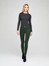 L'agence Marguerite High-rise Coated Skinny Jeans In Moss