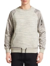 MADISON SUPPLY MIXED MEDIA POPOVER CREW SWEATSHIRT,0400011424615