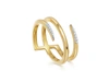 MISSOMA GOLD PAVE CLAW LACUNA RING,CW G R2 CZ