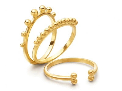 Missoma Lucy Williams Gold Beaded Stack Ring Set