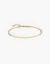 MISSOMA LUCY WILLIAMS SQUARE SNAKE CHAIN ANKLET 18CT GOLD PLATED VERMEIL,LWS G A1 NS