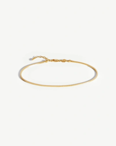 Missoma Lucy Williams Square Snake Chain Anklet 18ct Gold Plated Vermeil