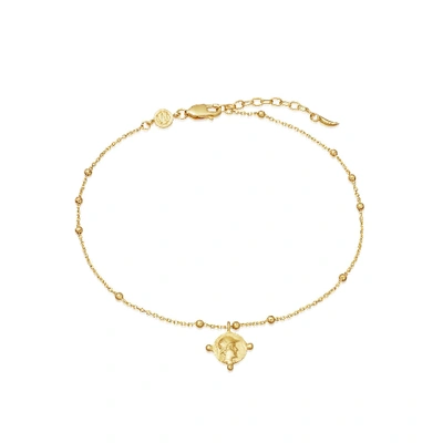 Missoma Lucy Williams Beaded Coin Anklet In 18ct Gold Plated Vermeil