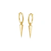 MISSOMA MINI SPIKE CHARM HOOP EARRINGS 18CT GOLD PLATED VERMEIL,HH G E1 SP