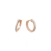 MISSOMA CLASSIC PAVE HUGGIES 18CT ROSE GOLD PLATED VERMEIL/CUBIC ZIRCONIA,HG R E1 CZ