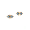 MISSOMA DUAL PRISM STUD EARRINGS 18CT GOLD PLATED VERMEIL/BLUE ZIRCONIA,MS G E16 BCZ