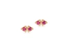 MISSOMA DUAL PRISM STUD EARRINGS 18CT GOLD PLATED VERMEIL/PINK ZIRCONIA,MS G E16 PCZ