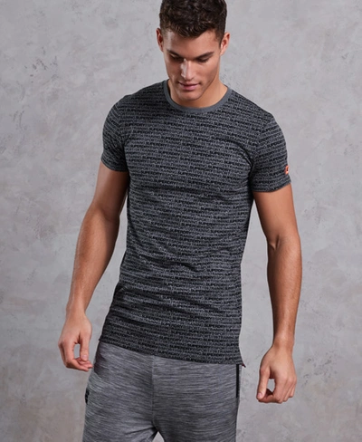 Superdry Gym Tech All Over Print T-shirt In Dark Grey
