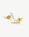 MISSOMA LONG PAVE DAGGER STUD EARRINGS 18CT GOLD PLATED VERMEIL/CUBIC ZIRCONIA,MS G E7 CZ