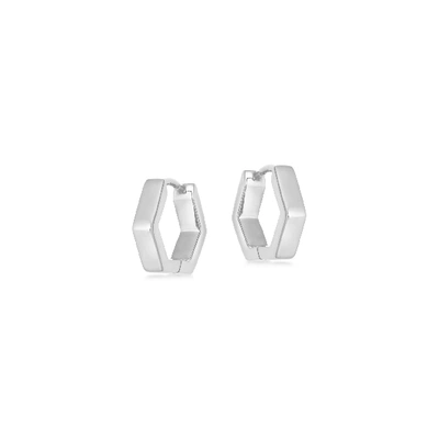 Missoma Chubby Hex Huggies Sterling Silver