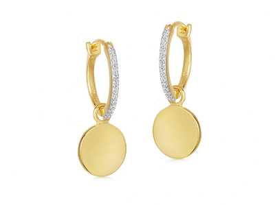 Missoma Gold Pave Disc Charm Hoops