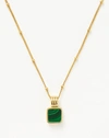 MISSOMA LUCY WILLIAMS SQUARE MALACHITE NECKLACE 18CT GOLD PLATED VERMEIL/MALACHITE,RC G N1 ML CH3 B