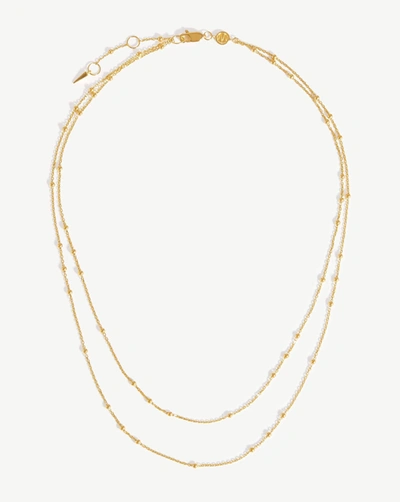 Missoma 18k Yellow Gold Vermeil Beaded Double-chain Necklace In 18ct Gold Plated Vermeil
